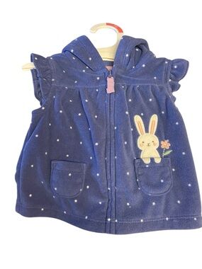 Infant Fleece Bunny Hooded Top Vest Dress 3 months